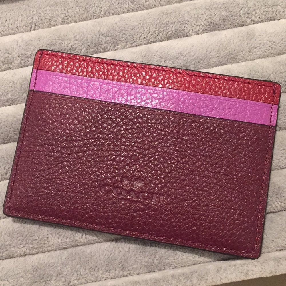 Coach Card Case - Purple color block